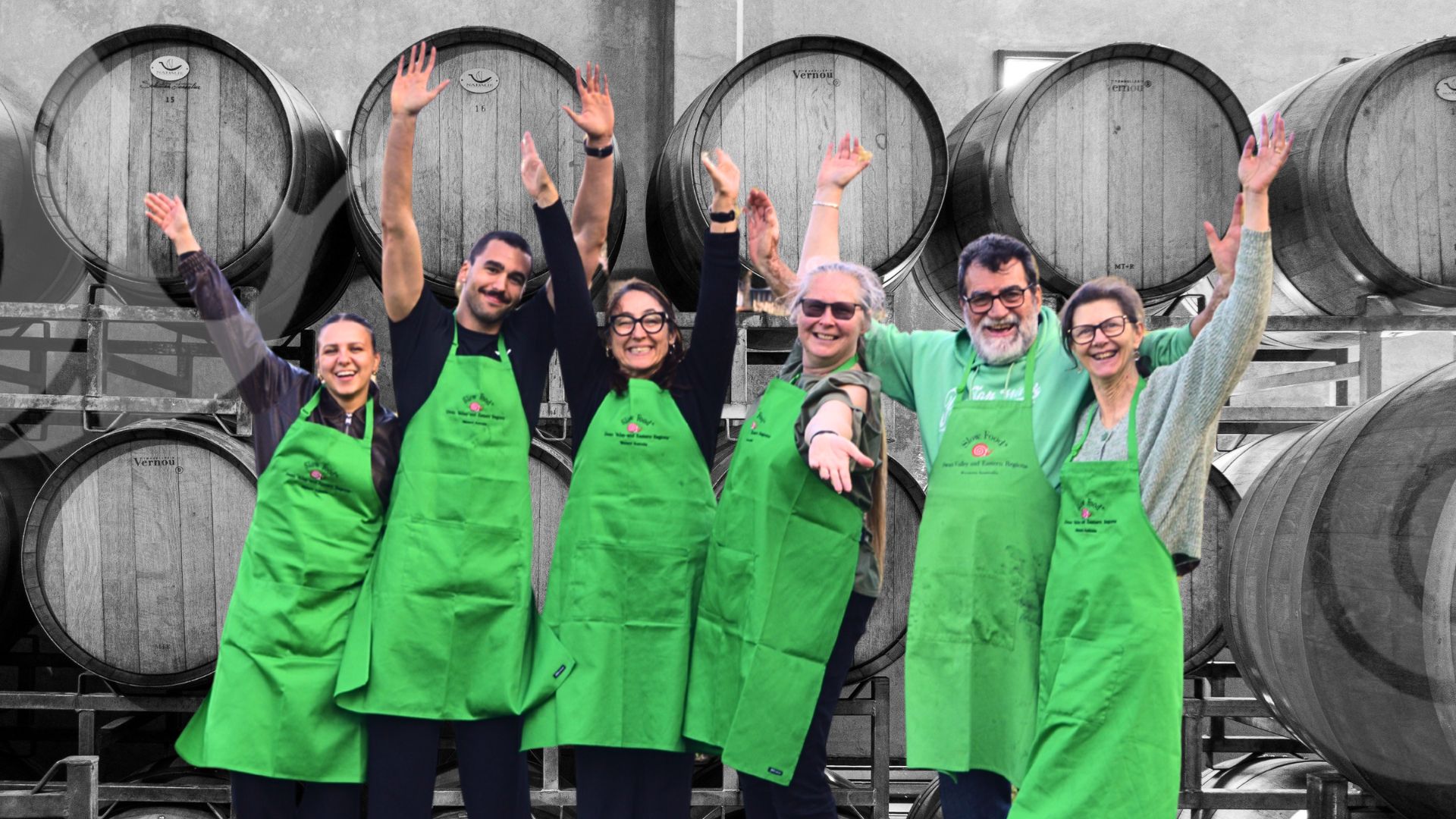 Slow Food Swan Valley community volunteers in a vineyard